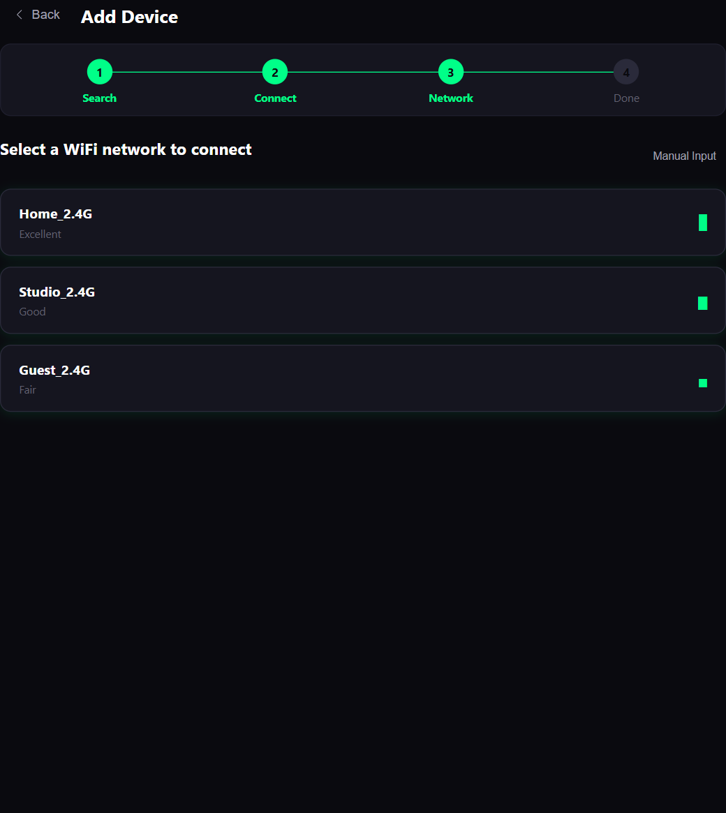 3. Select the 2.4 GHz Wi-Fi network.