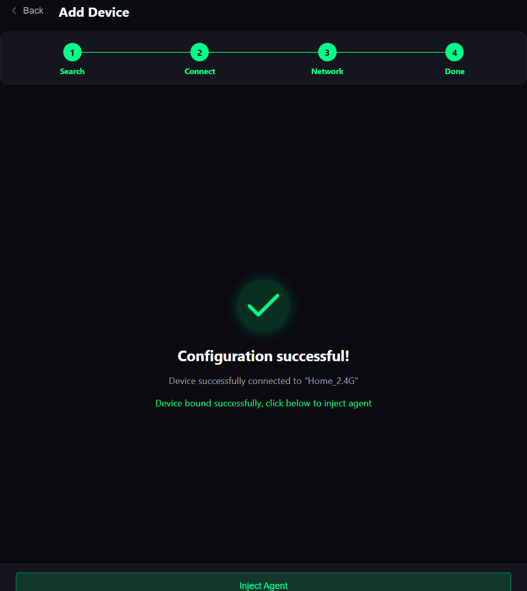4. Wait for Configuration successful before continuing.