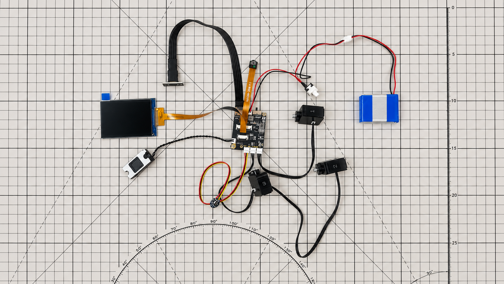 RIG-TARS pre-assembly power-on test wiring supplied with the product tutorial.